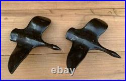 Pair of RARE Vintage Solid Bronze Flying Geese Japan Signed