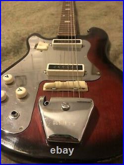 RARE VINTAGE KENT 1960s ELECTRIC LEFTY GUITAR made in Japan Red wood