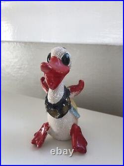 RARE Vintage Antique Duck Figurine Made In Japan Unique Red Bill Textured