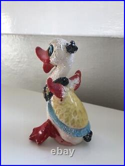 RARE Vintage Antique Duck Figurine Made In Japan Unique Red Bill Textured