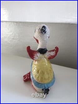 RARE Vintage Antique Duck Figurine Made In Japan Unique Red Bill Textured