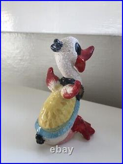 RARE Vintage Antique Duck Figurine Made In Japan Unique Red Bill Textured