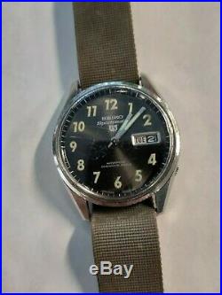 RARE Vintage Seiko 5 Sportsmatic 6619-8060 Vietnam MACV-SOG Military Watch works