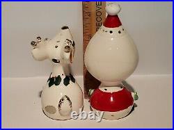 Rare 1959 Napco Nat'l Potteries Santa & Reindeer Salt & Pepper Shakers Vintage