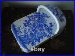 Rare Japanese Meiji Seto Blue and White Porcelain Single Toilet Slipper