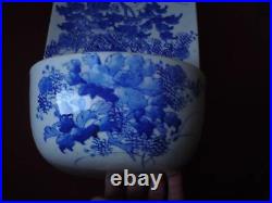 Rare Japanese Meiji Seto Blue and White Porcelain Single Toilet Slipper