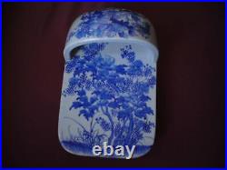 Rare Japanese Meiji Seto Blue and White Porcelain Single Toilet Slipper