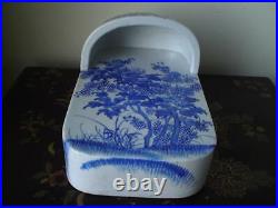 Rare Japanese Meiji Seto Blue and White Porcelain Single Toilet Slipper