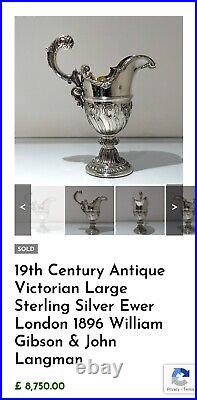 Rare Vintage F B Rogers Sterling Silver Pitcher Ewer Silver plate Japan PLS Read