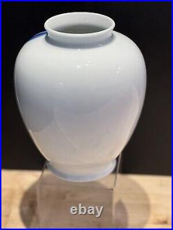 Rare Vintage Japan Fukugawa Arita Porcelain Persimmon Vase with Two Bugs On It