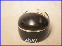 Rare vintage antique Japan geisha head mouth open lidded trinket box container