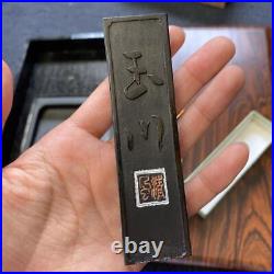 Rectangle Ink Stone Wooden Box Vintage Suzuri Sumi Calligraphy Shodo Shuji Tool