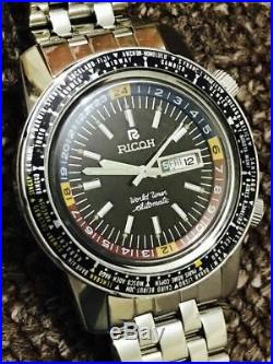 Ricoh World Time GMT 61215A Automatic 21 Jewels 1970-1979 Men's Wrist Watch