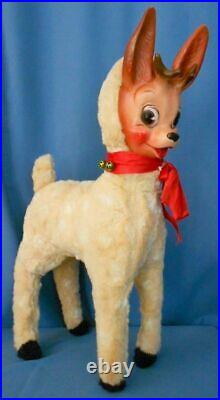 Rubber Face Vintage Rushton Reindeer Bambi Plush Toy Collection Antique Japan