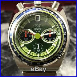 SEIKO ALBA AKA BULLHEAD CHRONOGRAPH V657-6060 GREEN Quartz Men's Watch #135