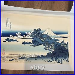 Schichiri Beach in Sagami Province Poster Print Hokusai Wood Block Print Vtg