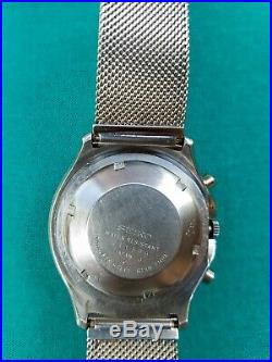 Seiko Chronograph Automatic Watch 6139-7100 Helmet Vintage Working Reset To 0