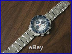 Seiko FlightMaster SNA413 7T62 0EB0 Blue Panda Chronograph Pilot Watch