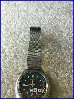 Seiko Navigator Timer 6117-6410-Vintage Stainless Steel-Japan-GMT Automatic-Mesh