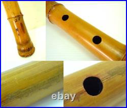 Shakuhachi Japanese Flute Length 23.82 in Wood Used Vintage Antique JAPAN