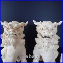 Shisa White Evil Removal Guardian Pottery Figurine Artist s Thing Hand Twist
