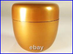 Showa era Japan antique vintage gold Natsume by Shunho tea caddy chado