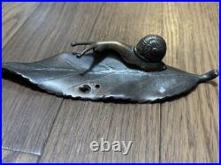 Snail Bronze Statue Paperweight Japanese Metalwork Figurine