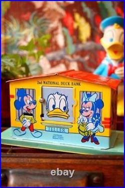 Super rare 50s Disney Donald vintage coin bank antique Japan