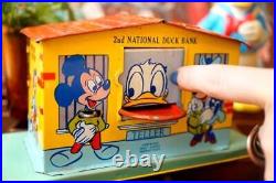 Super rare 50s Disney Donald vintage coin bank antique Japan