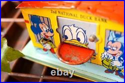 Super rare 50s Disney Donald vintage coin bank antique Japan