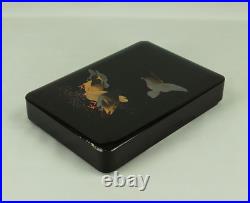 Suzuribako (Inkstone Box) design of Gold Silver Makie Lacquered'Pigeon