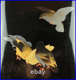 Suzuribako (Inkstone Box) design of Gold Silver Makie Lacquered'Pigeon