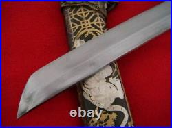 Sword Vintage Japanese Katana Samurai Dagger Fighting With Sheath Damascus