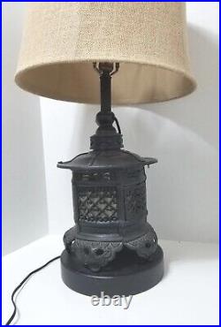 TOUROU Lantern Lamp Conversion Japan antique vintage asian Large Buddhism Rare