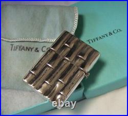 Tiffany Zippo Lightter Vintage Antique Sterling Silver Bamboo Used in Japan