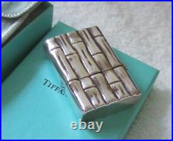 Tiffany Zippo Lightter Vintage Antique Sterling Silver Bamboo Used in Japan