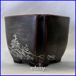 Tokoname ware Tousuibachi Vintage 1970 production Small bonsai pot Genuine 0002
