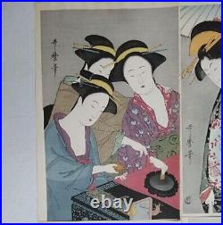 Ukiyoe Prints Utamaro Utagawa 11 pieces Prints Vintage Antique Japan