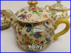 Ultra Rare antique Vintage 5 Ceramic pcs Teapot Hand Painted Japan