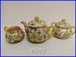 Ultra Rare antique Vintage 5 Ceramic pcs Teapot Hand Painted Japan