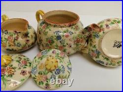 Ultra Rare antique Vintage 5 Ceramic pcs Teapot Hand Painted Japan