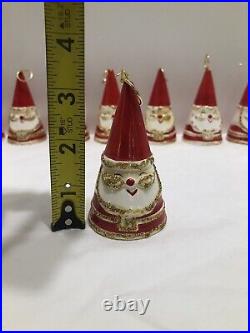 VINTAGE 12pc Lipper & Mann Santa Bell Ornament Set with 2 Original Boxes