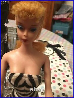 VINTAGE #4 BLOND GORGEOUS Ponytail Barbie TM Doll1/2 Box PUMPS JAPAN