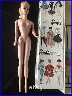 VINTAGE BARBIE Doll BLONDE PONYTAIL #5 ORIG BOX & STAND! BEAUTIFUL