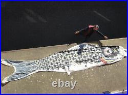 VINTAGE JAPANESE c 1960 GIANT 19' KOINOBORI CHILDREN'S DAY CARP WIND SOCK 19ft ^