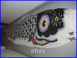 VINTAGE JAPANESE c 1960 GIANT 19' KOINOBORI CHILDREN'S DAY CARP WIND SOCK 19ft ^