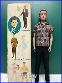 VTG 1960s FLOCKED HAIR KEN Straight Leg Doll With BOX JAPAN