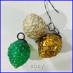 VTG Blown Glass Feather Tree BERRY PINE CONES Christmas Ornaments Japan Lot 17