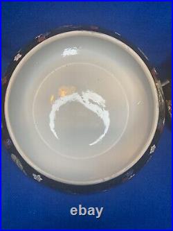 VTG Satsuma Tea Bowl Vanity Powder Hand Painted Gold Trim Heavy Moriage Stunning
