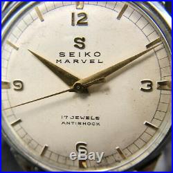Vintage 1950's Seiko Marvel SEIKOSHA Unique Dial 17J Hand-winding Watch #178